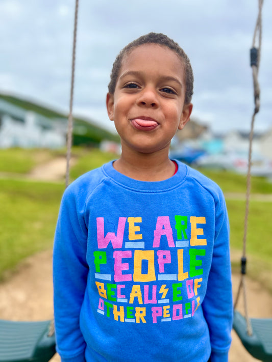 Kids ‘WE ARE PEOPLE’ organic cotton/recycled polyester sweatshirt