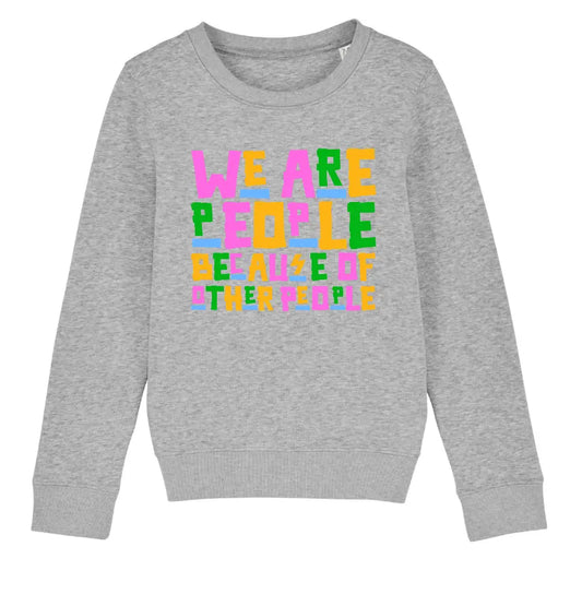 Kids ‘WE ARE PEOPLE’ organic cotton/recycled polyester sweatshirt - akwababystore