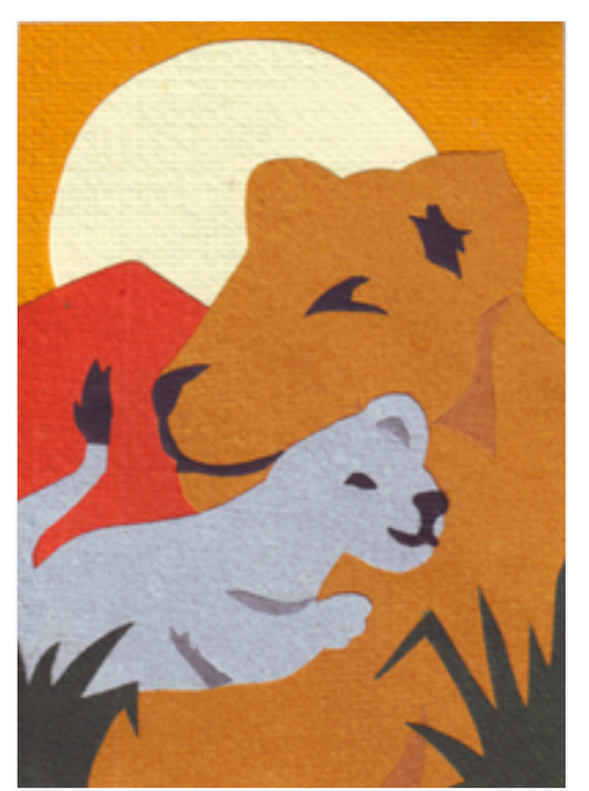 Cards from Africa - Handmade Lioness Card